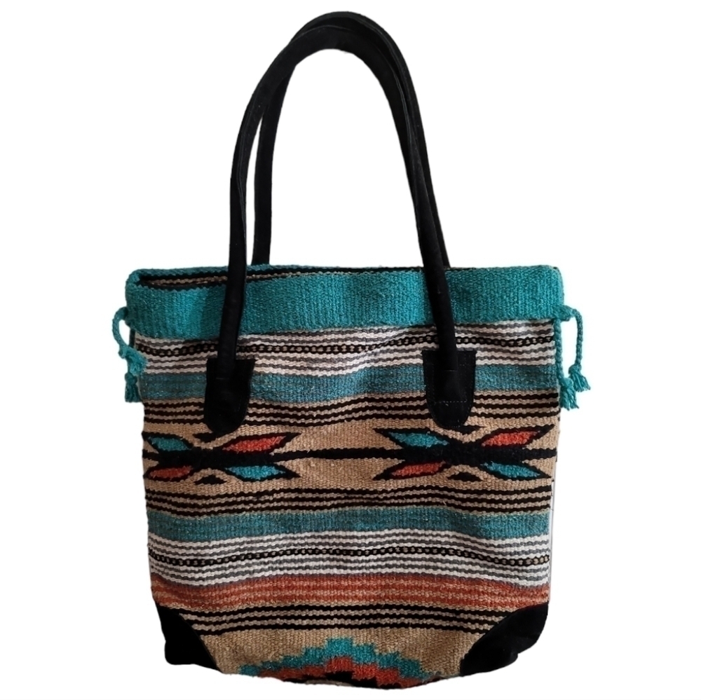 El Paso Saddleblanket Co. Southwestern Boho Wool Large Shoulder Bag Tote Western